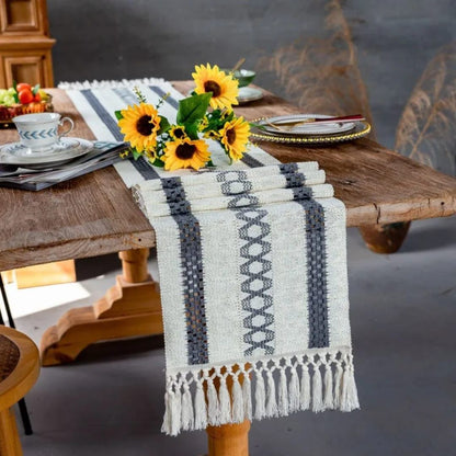 Bohemian Style Table Runner with Tassels