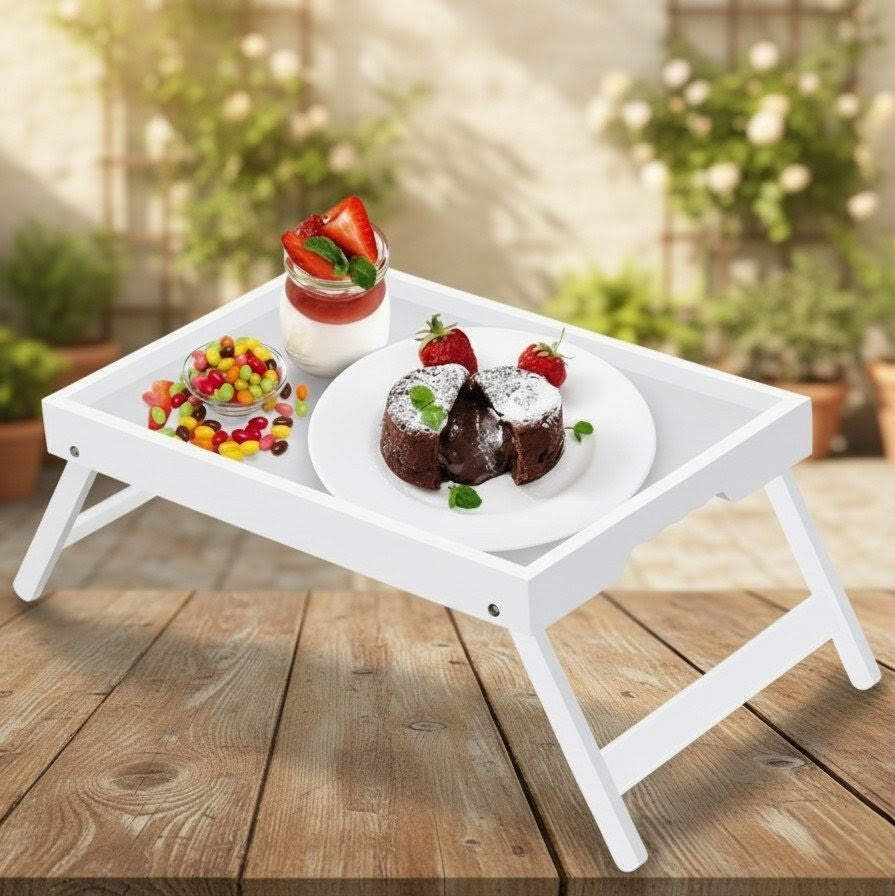 Breakfast In Bed Foldable Bamboo Tray