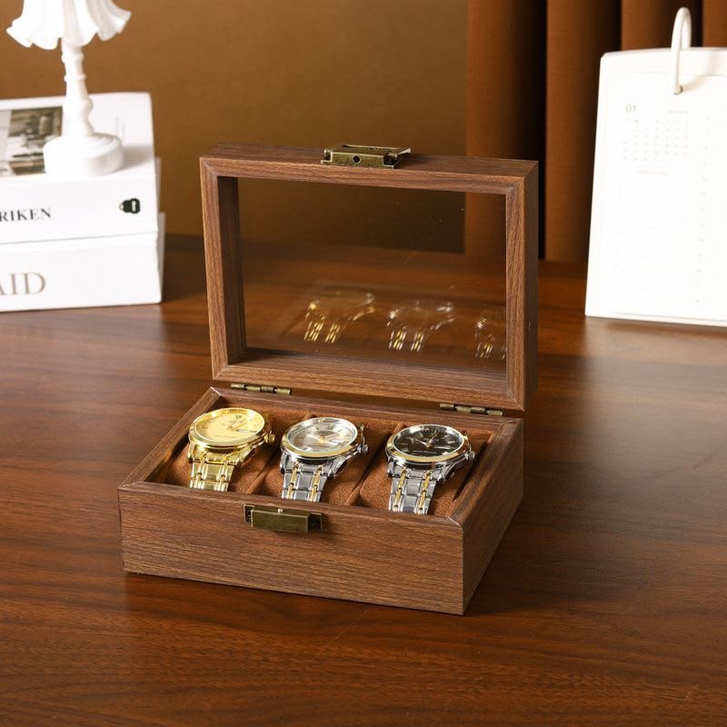 3 Slot premium PU leather watch organizer storage box for protecting and displaying wrist watches
