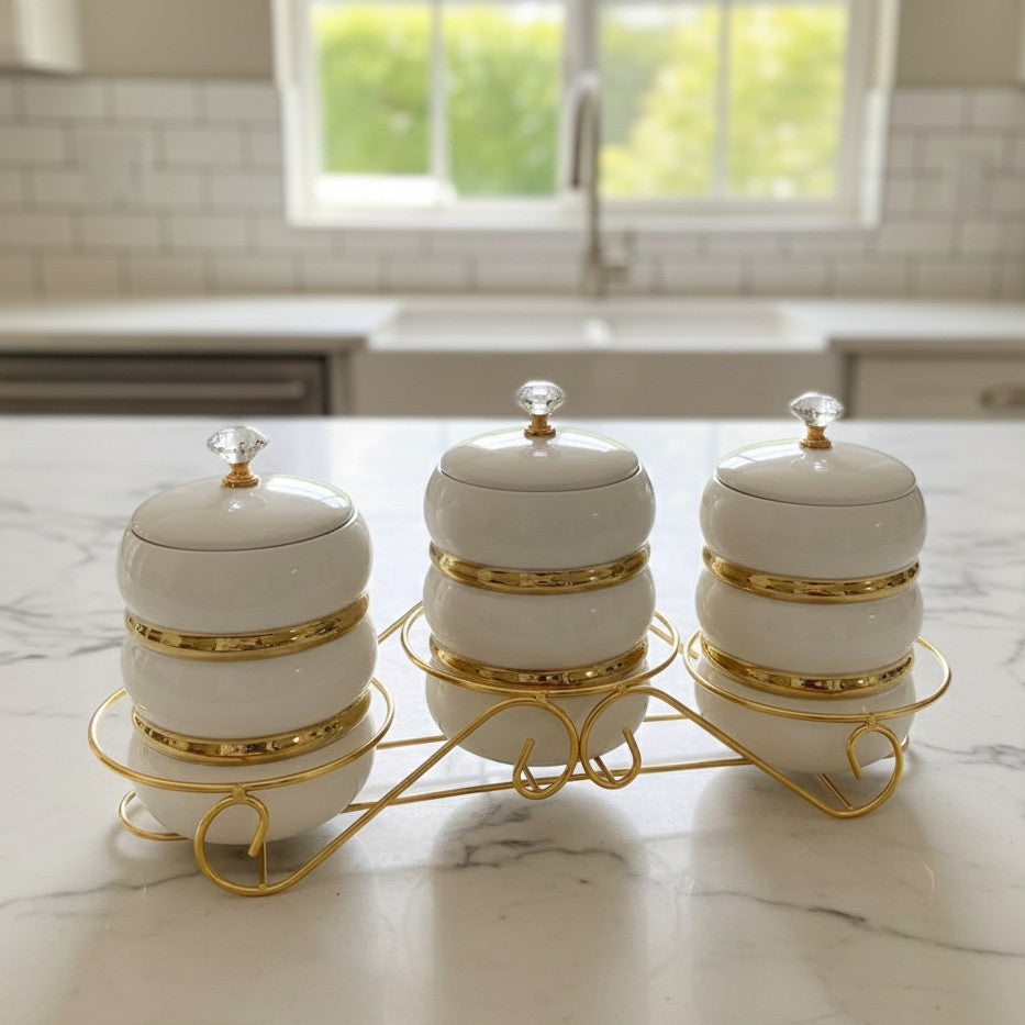 3Pcs Ceramic Deco Canister Set
