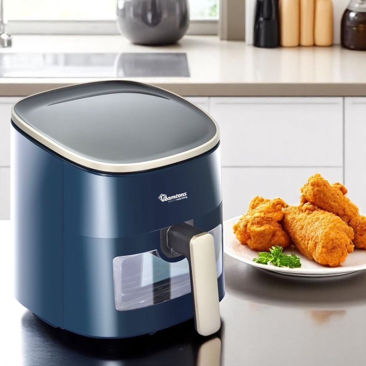 Ramtons Blue Digital Air Fryer with 3.5L Basket and 4.3L Drawer RM/681
