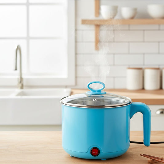 1.5L multifunction cooking pot in blue and pink