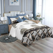 6 by 6 and 6 by 7 binded cotton duvet set with 220 × 240cm duvet, bedsheet and two pillowcases