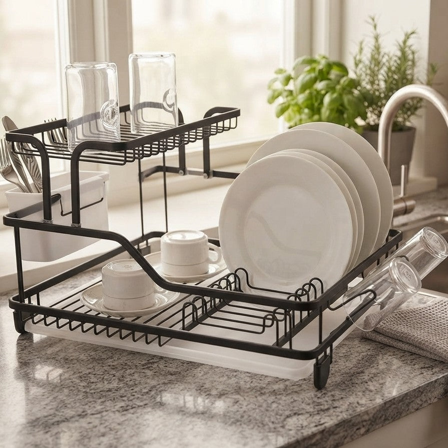 Large Single Layer Carbon Steel Dish Rack