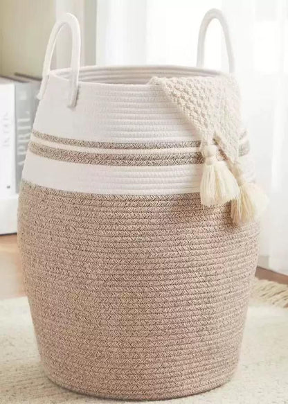 Cotton Rope Storage Basket With Handles