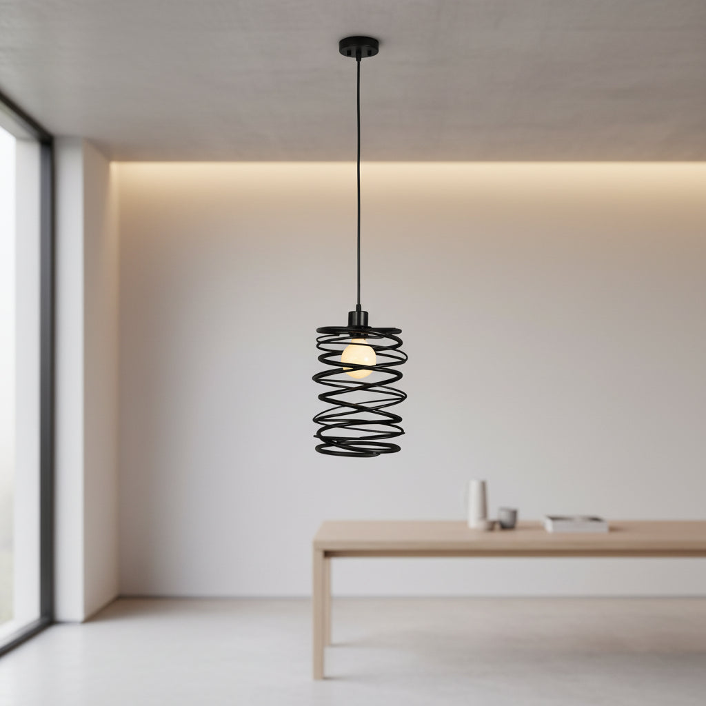Minimalist black aluminium wall light with E27 base for modern indoor lighting