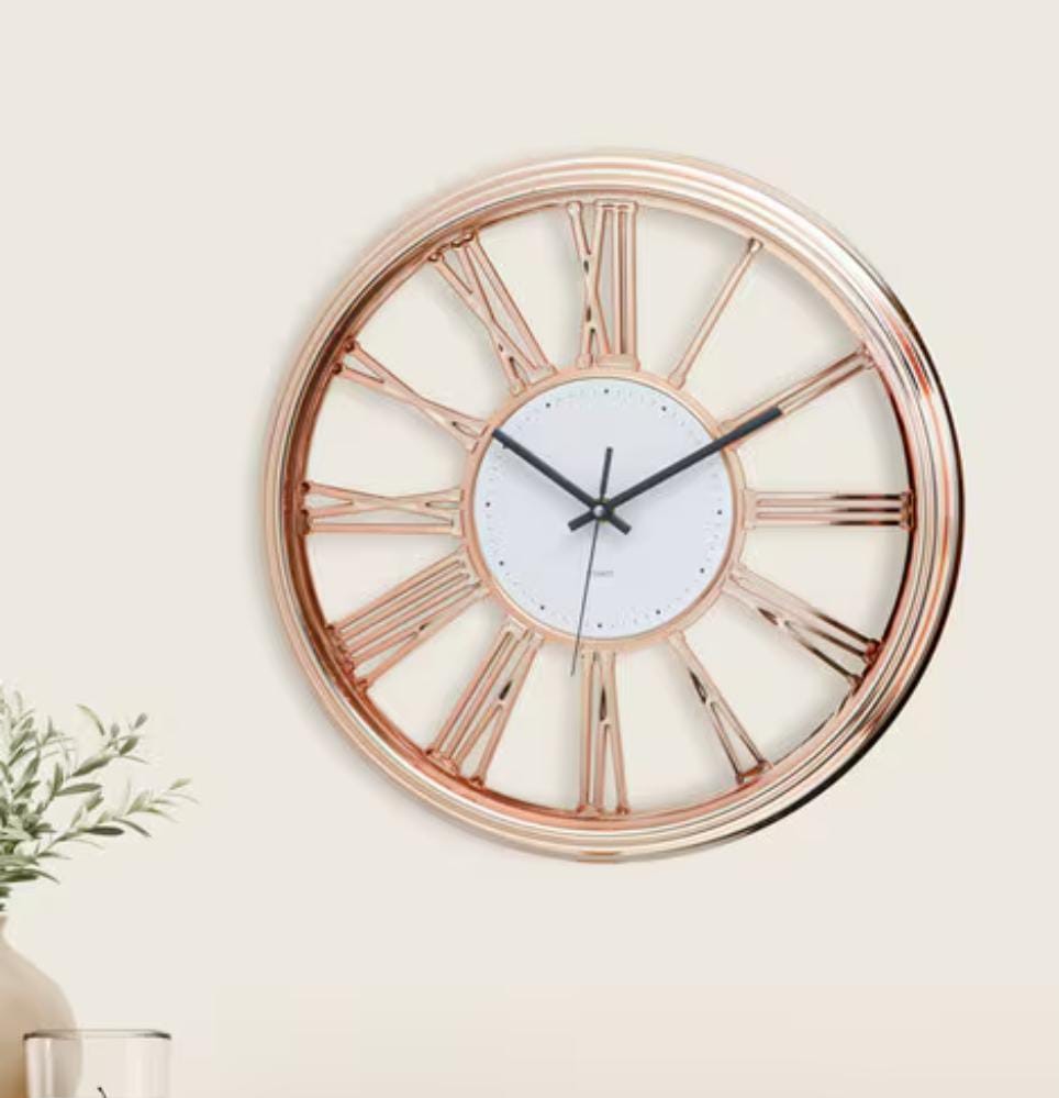 Bronze Roman numeral wall clock with classic design and 40cm diameter