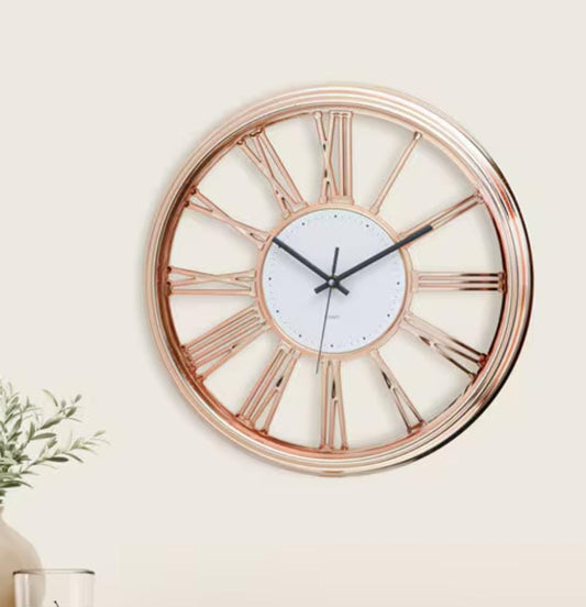 Bronze Roman numeral wall clock with classic design and 40cm diameter