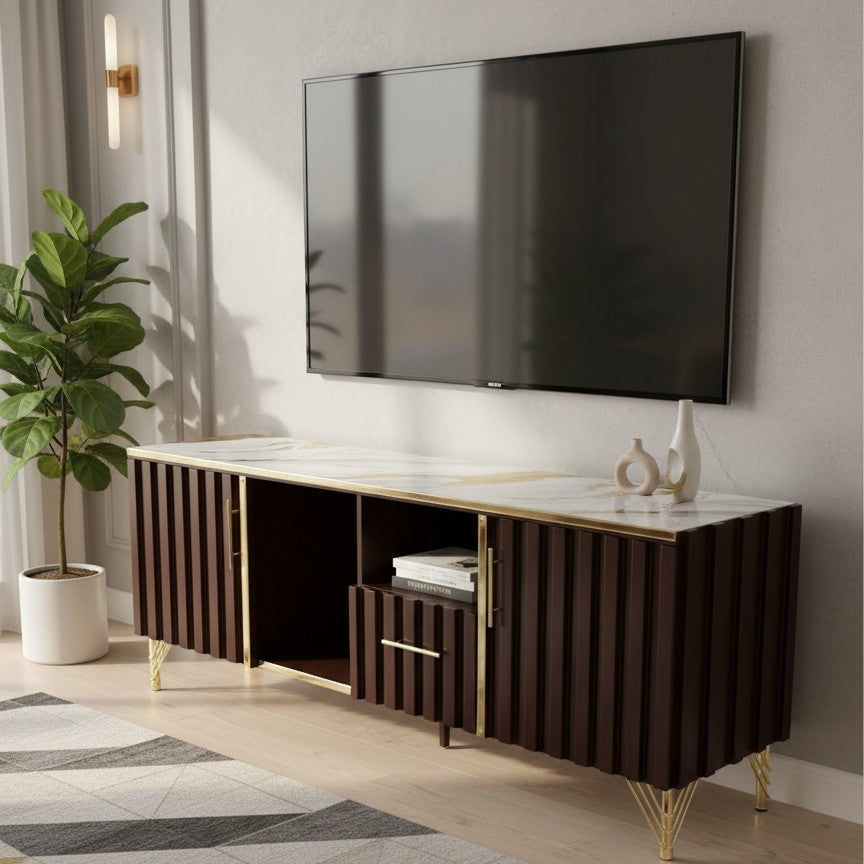 TV Stand With Marble Sheet Top 5ft