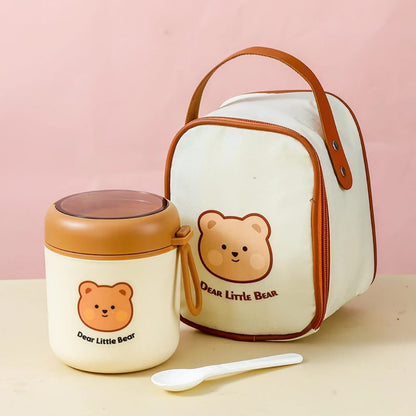 2-in-1 Food Flask Thermos with Matching Insulated Lunch Bag