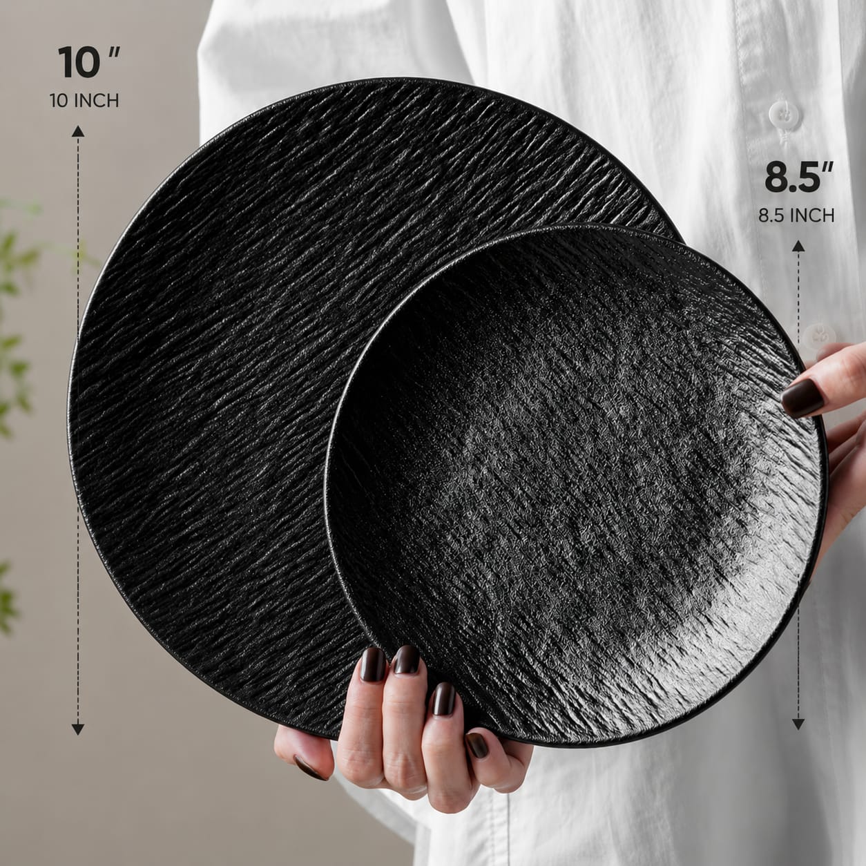 Rock Stone Texture Ceramic Steak Plate 10 Inch