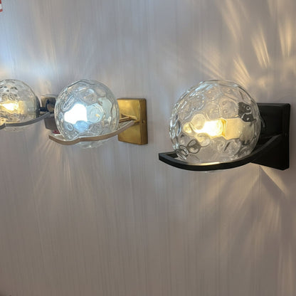 Clear Glass Globe Wall Lamp – Black, Silver & Gold Frames