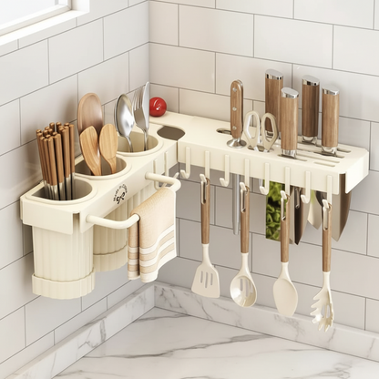 Multifunctional Wall Mounted Cutlery Storage Rack