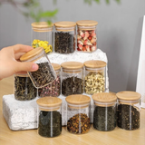 12Pc Glass Spice Jar Set with Bamboo Lids