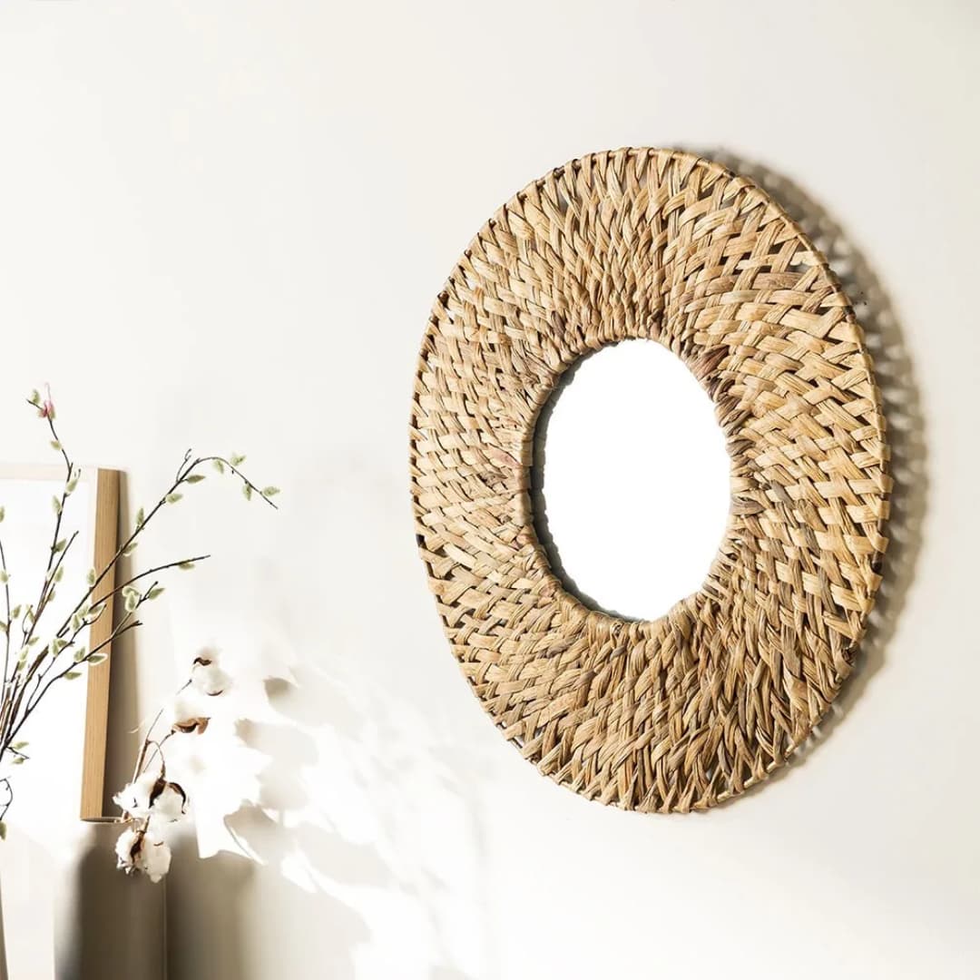Handmade Braided Natural Boho Mirror