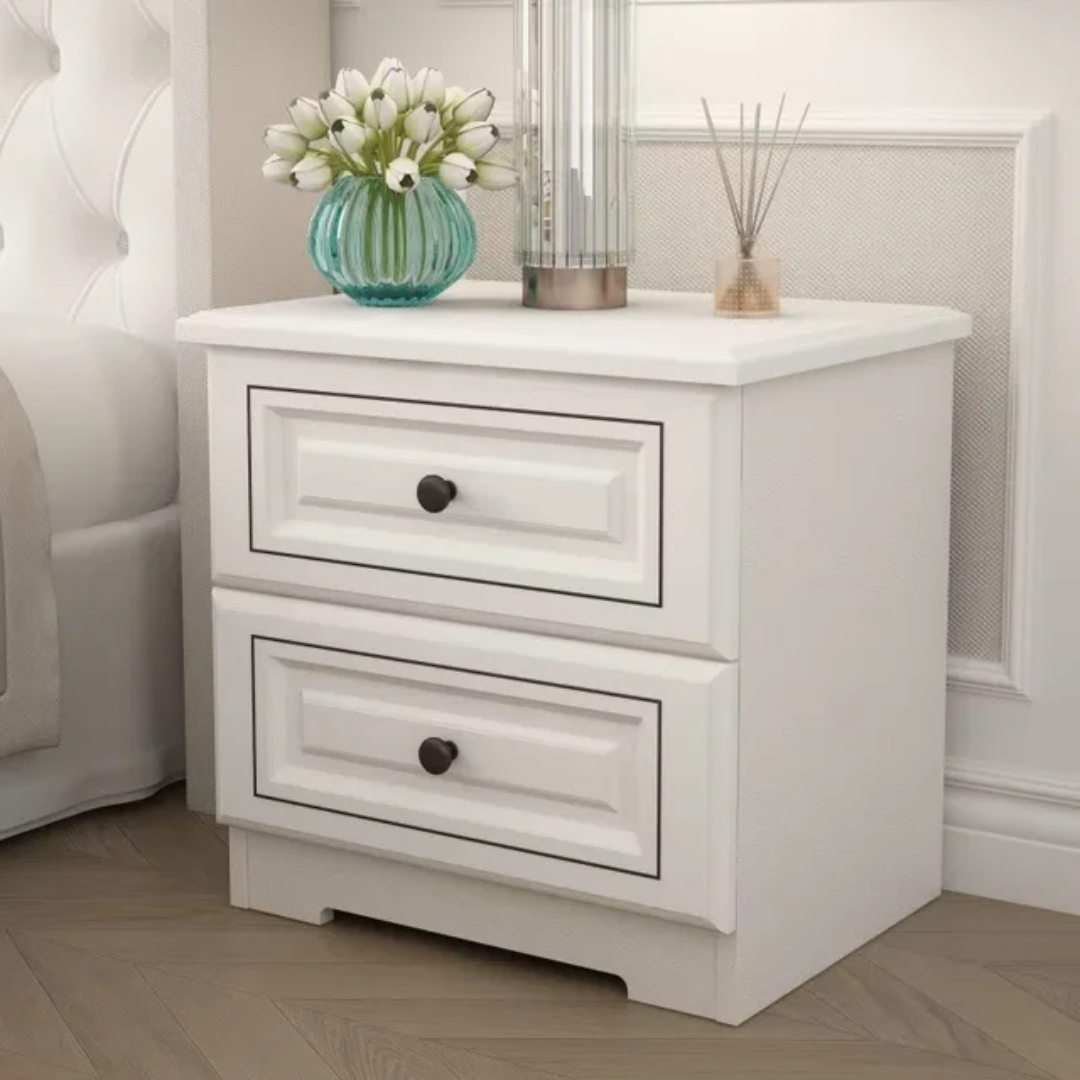 2 Drawer Wooden Bedside Table