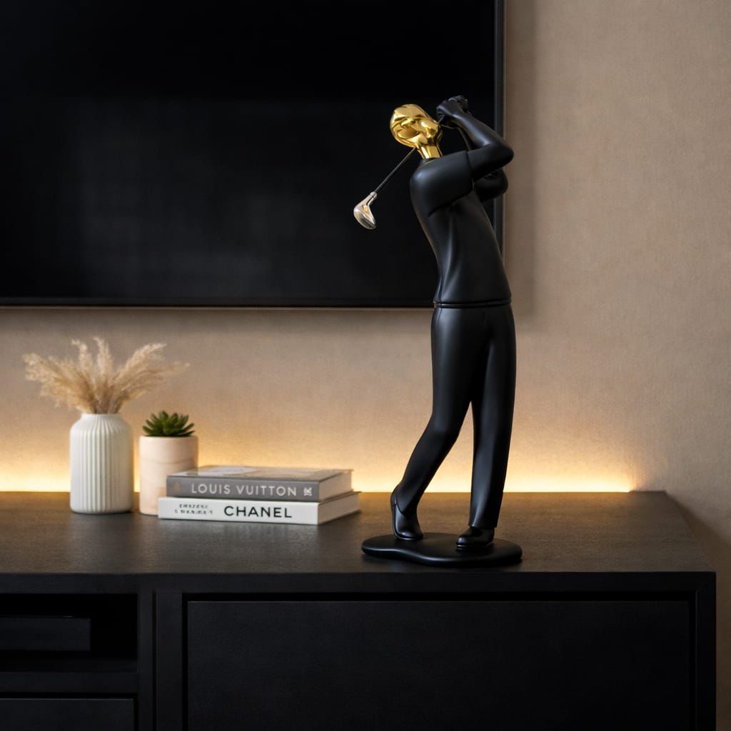 Golfin resin statue