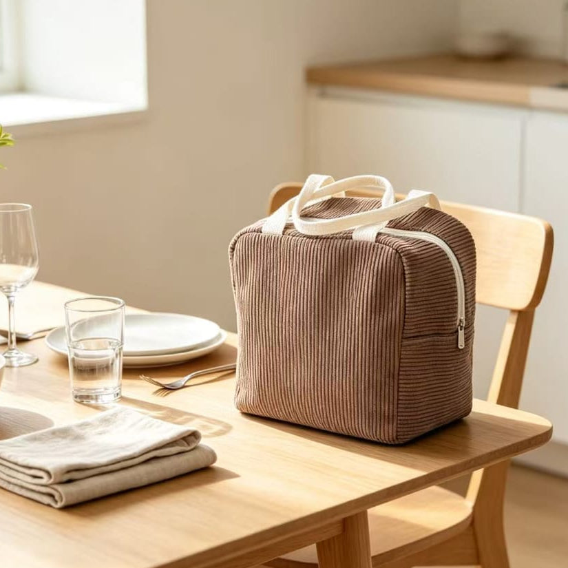 Corduroy Insulated Lunch Bag