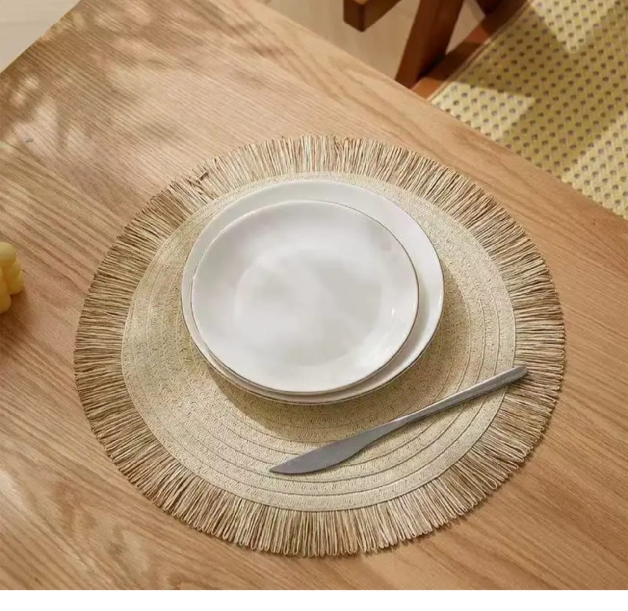 6-Piece Round Braided Table Placemats