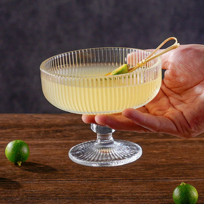 6pcs Fresh Embossed Dessert Glass