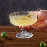 6pcs Fresh Embossed Dessert Glass