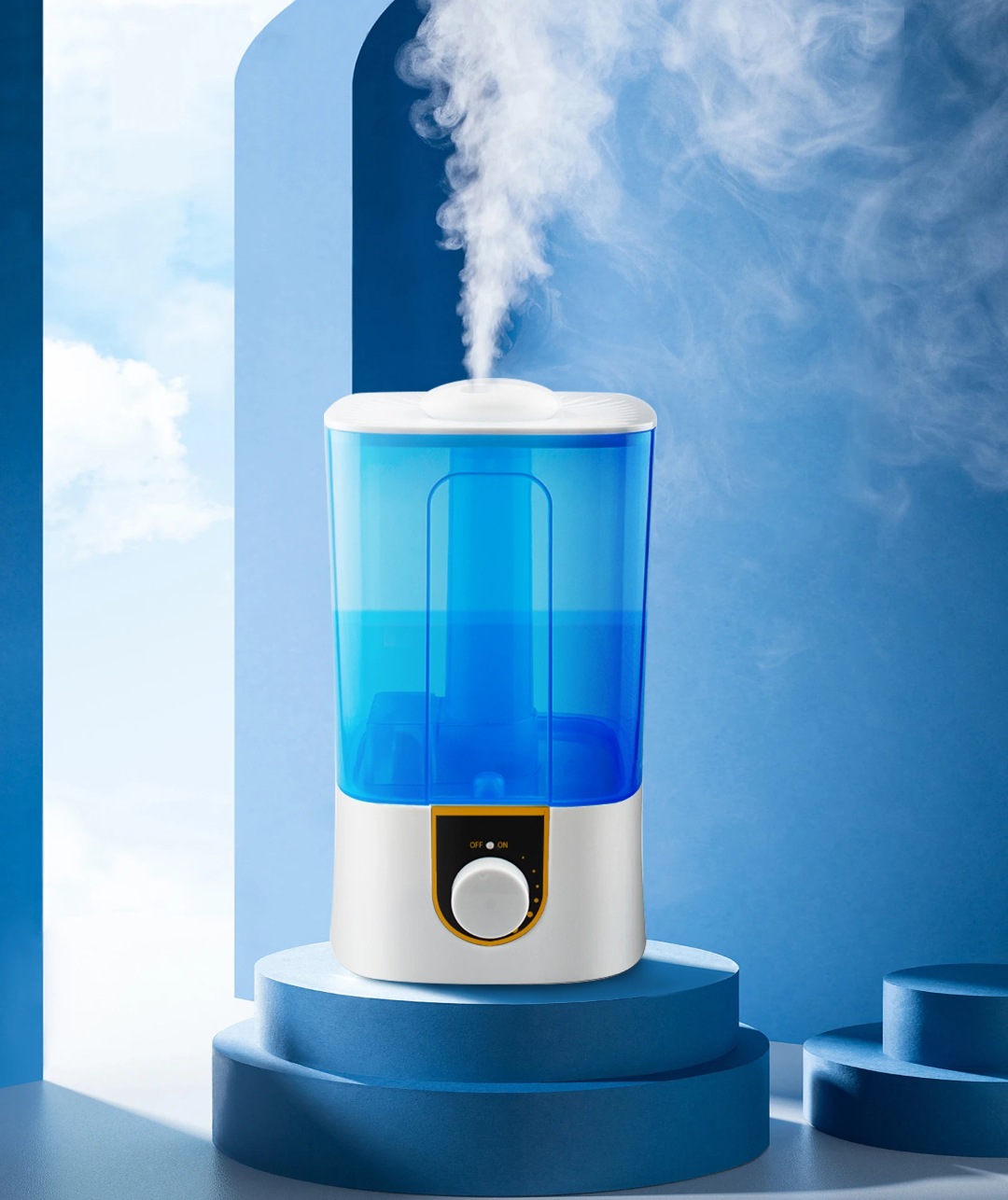 Transparent Blue Water Tank Humidifier