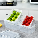 3pc Double Drain Basket And Microwave Storage Container: