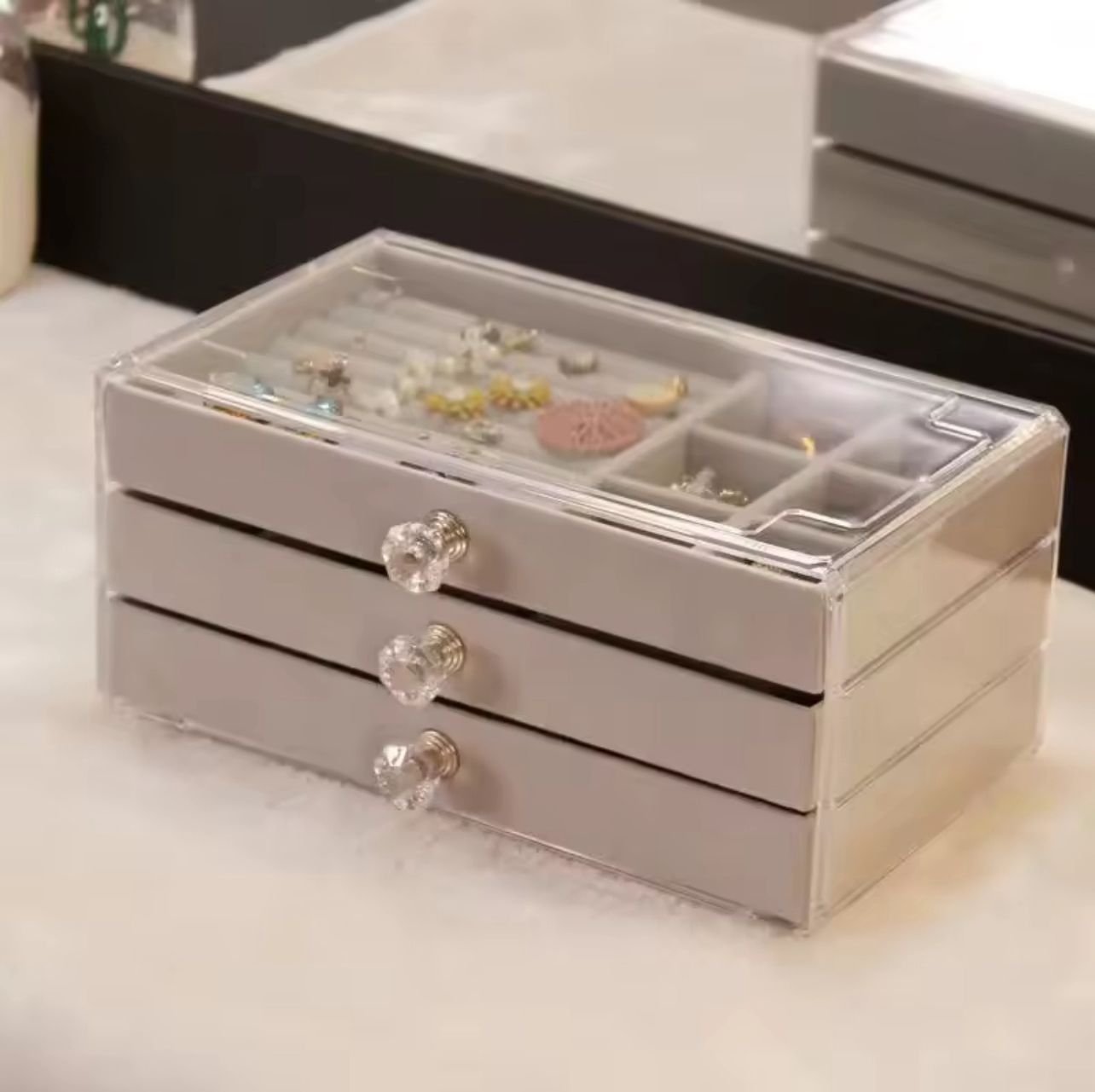 3-Layer Flannel Jewelry Box Drawer