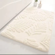Memory sponge bath rug with faux rabbit fur, absorbent and anti slip design