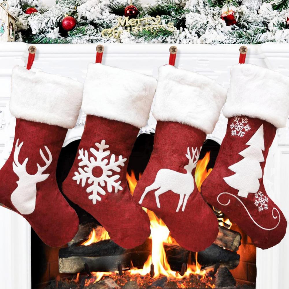 3pcs Christmas Stocking Socks Decorations