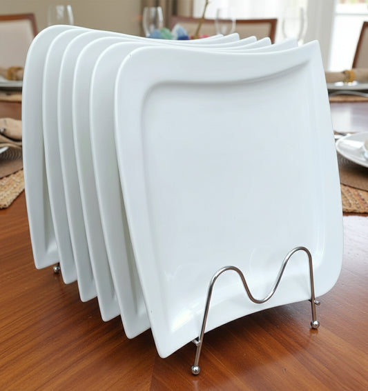 6-piece Set of 12-inch ceramic plates for home dining