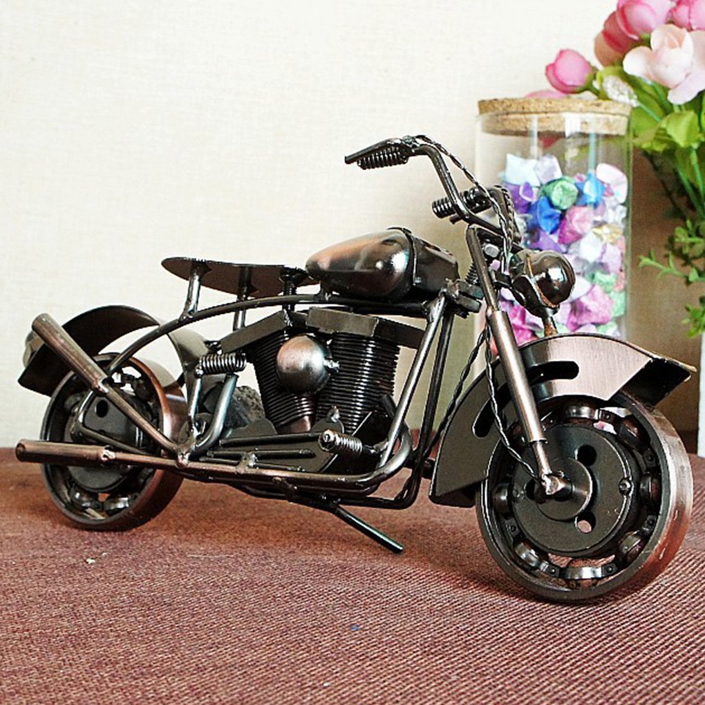 Amperer collectibles vintage iron motorbike miniature sculpture, decorative art piece for home, office, or display. 🏍️