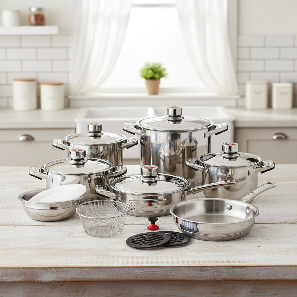 19pc Stainless Steel Sufuria Cookware Set