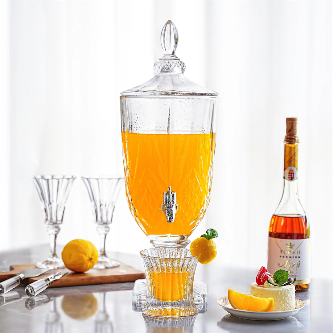 Thick Clear Glass 3L Juice Dispenser
