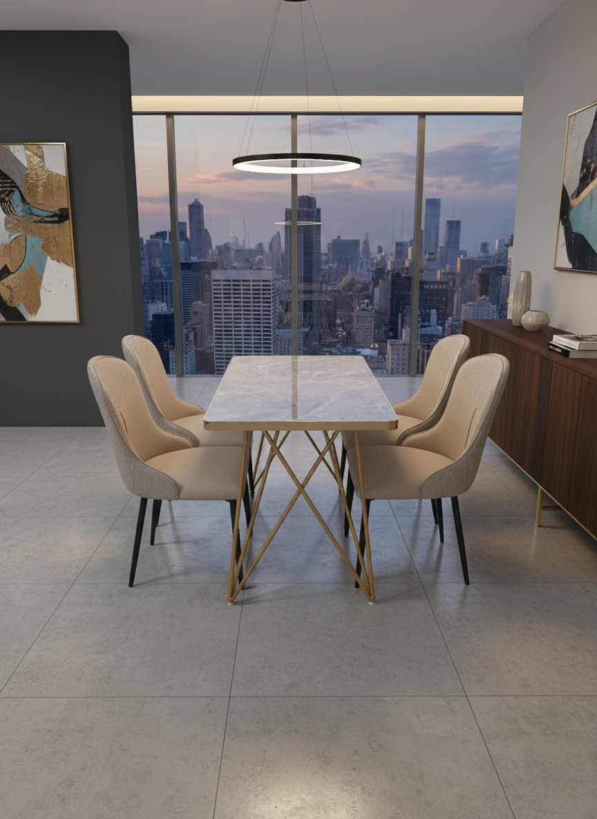 4-seater Modern dining table set with chairs