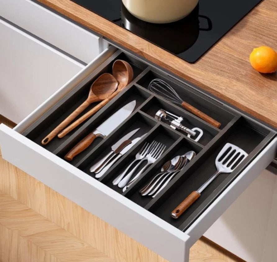Multifunctional Bamboo Drawer Organizer