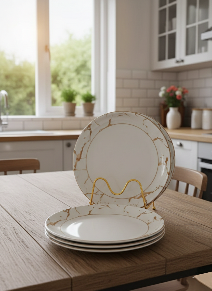 Set of 6 ceramic plates for everyday dining.