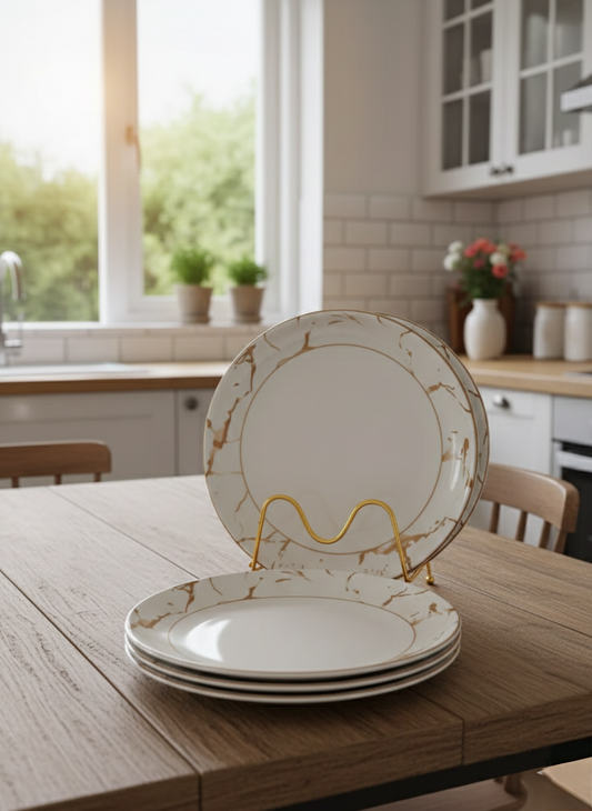 Set of 6 ceramic plates for everyday dining.