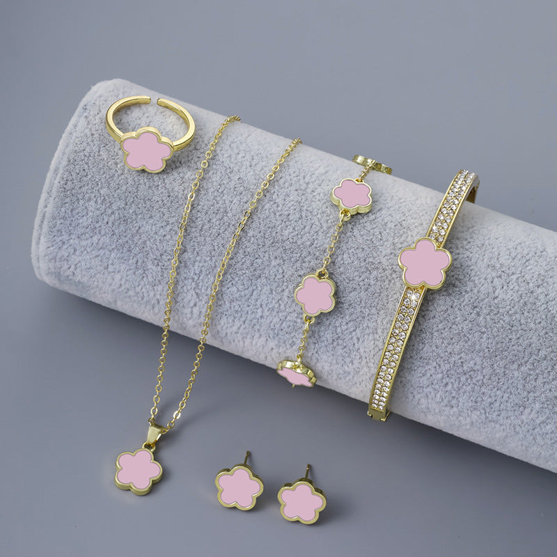 5Pc Floral Ladies Jewellery Set