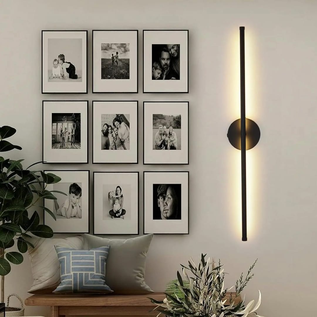 Wireless LED Wall Sconce with Remote Control Black