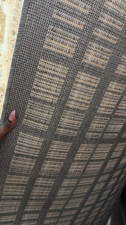 Chiara Stripe Patterned Carpet Rug; Black/Grey