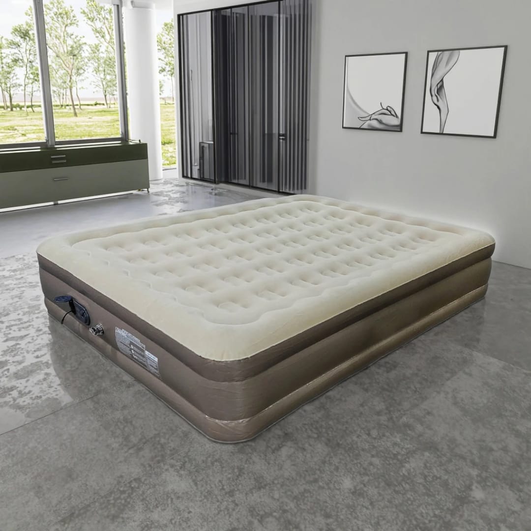 Inflatable Airbed Mattress with Built-In Electric Pump & Pillows