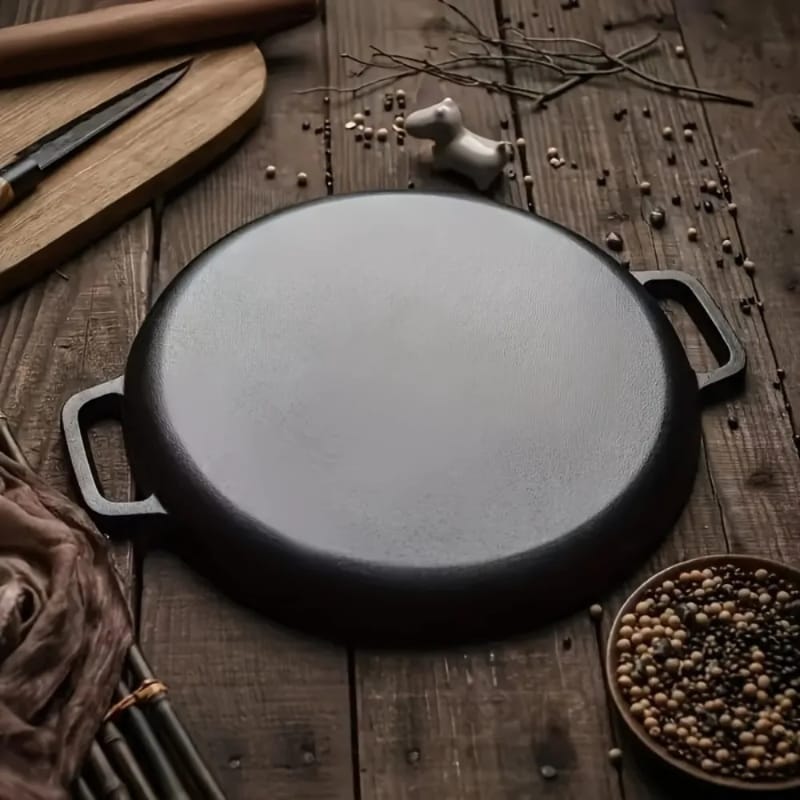 33cm Pre Seasoned Cast Iron Skillet Griddle Pan