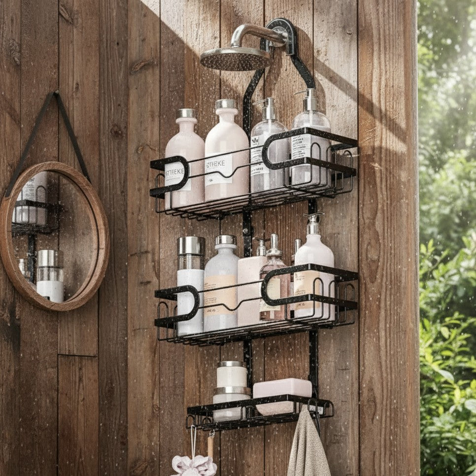 Wall-Mounted Shower Organizer Rack