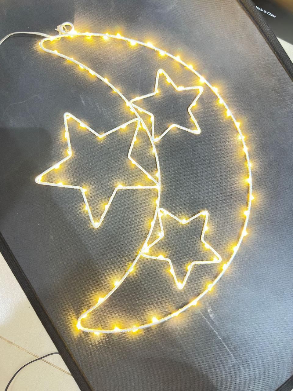 Crescent Moon With 3 Stars Christmas Fairy Light – 42 cm