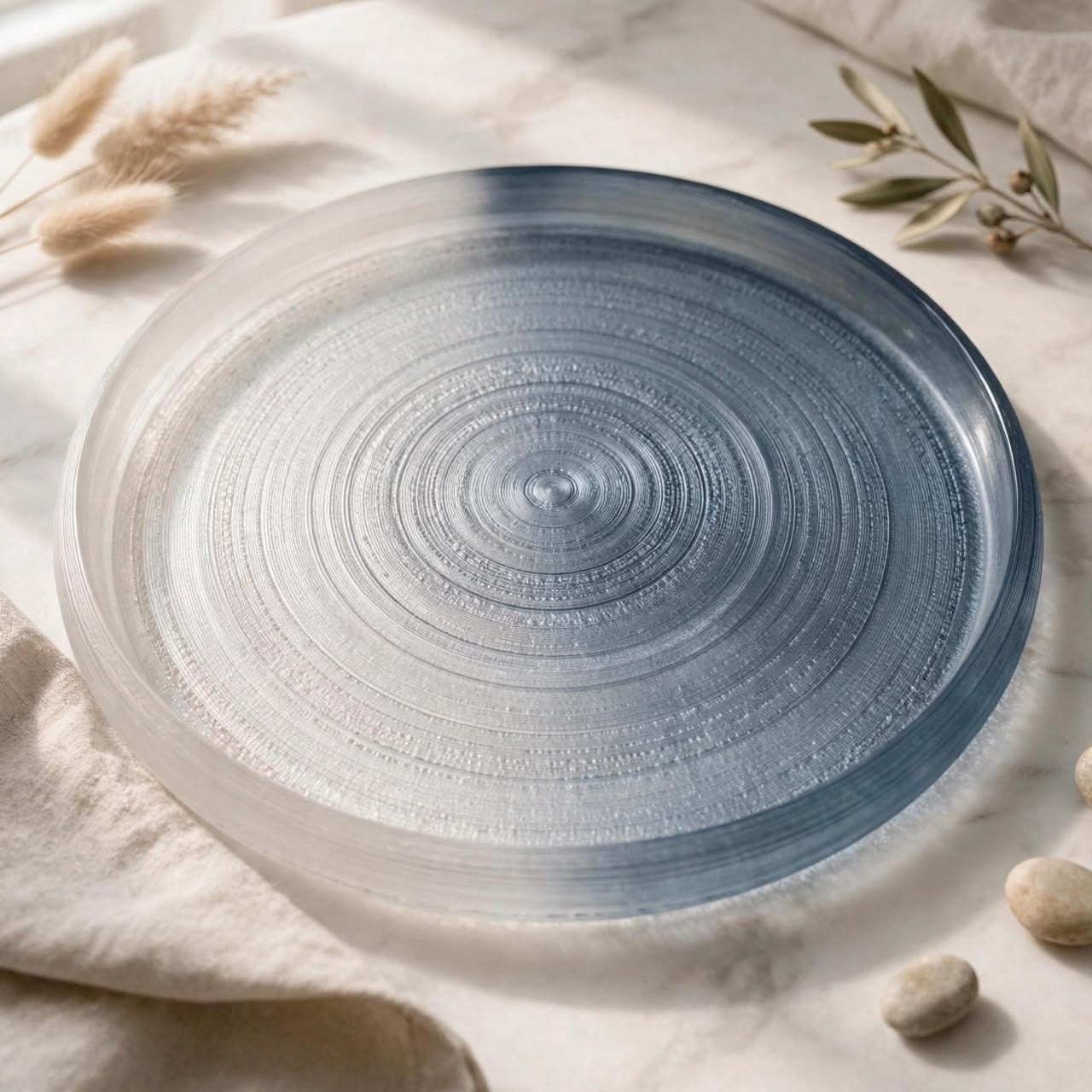 6Pcs Smoky Ombre Glass Plate Set