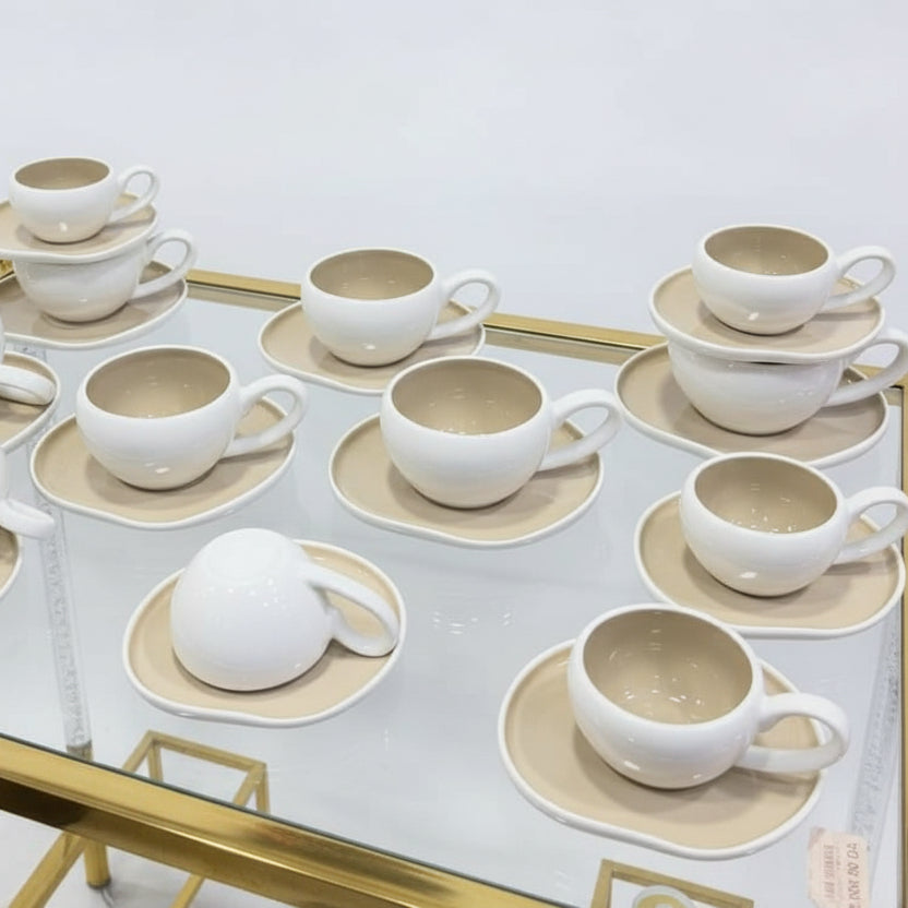 12pcs Porcelain Cup and Saucer Set