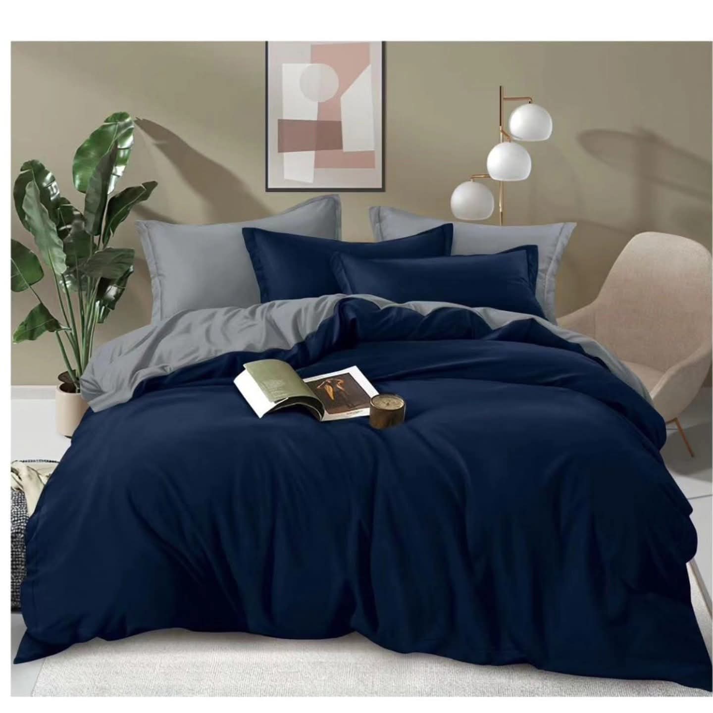 Plain Double-Sided Cotton Duvet Cover