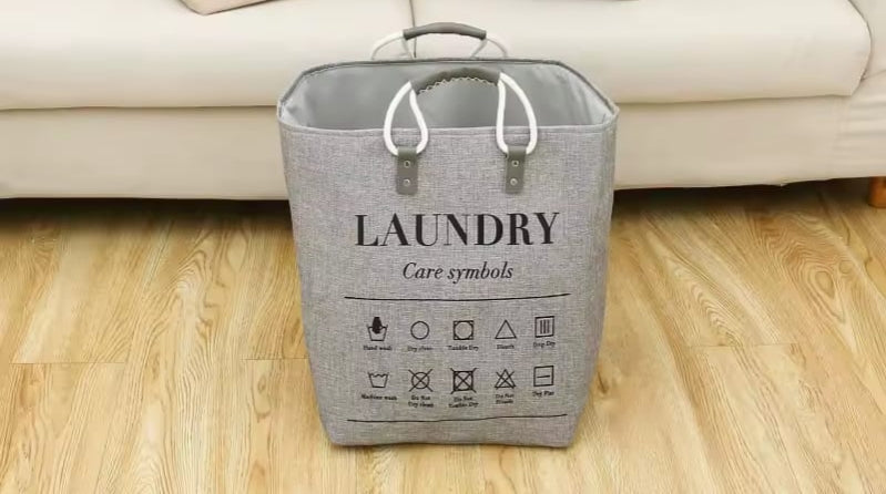 Laundry Hamper with Leather Handles