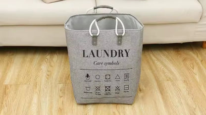 Laundry Hamper with Leather Handles